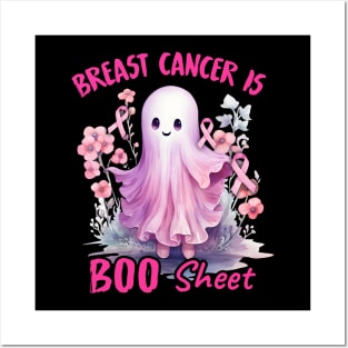 Breast Cancer Is Boo Sheet Halloween Breast Cancer Awareness graphic Posters and Art